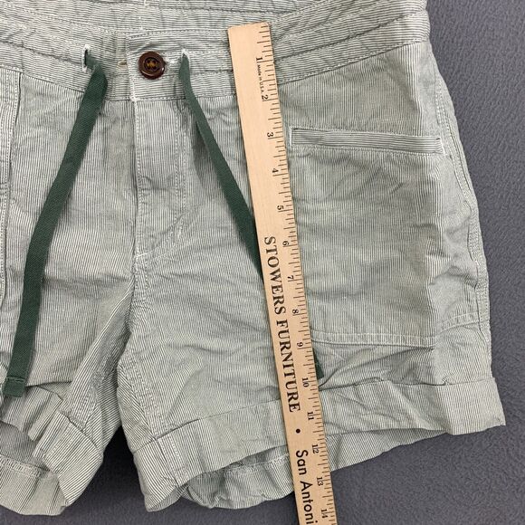 The North Face Shorts Size 10 Wander Free Linen Blend Striped Green 4" Inseam - Picture 3 of 14